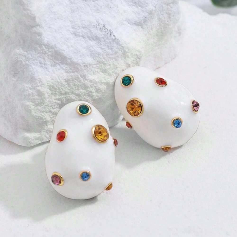 Rhinestone Decor Stud Earrings